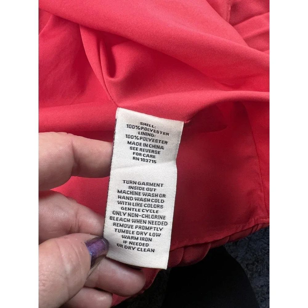 Nanette Lepore 4 Crimson Pleated Sleeveless Cocktail Dress Mock Neck Sleeveless